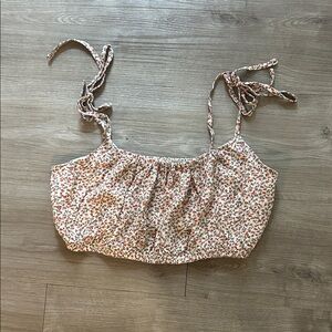 Altrd State Floral Bandaeu Tie Strap Top